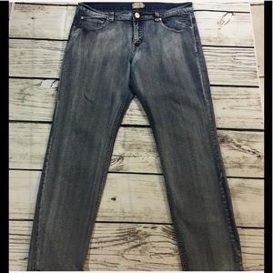 Sapphire Red Embellished Blue Jeans Size 15/16